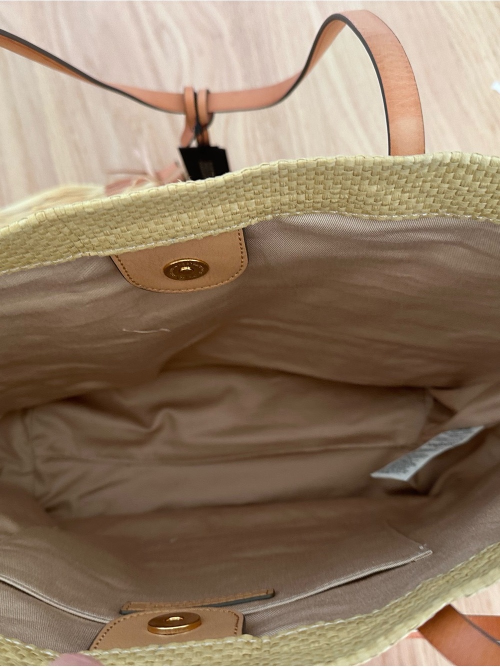 Banana Republic Straw Fringe Tote in Tan with Leather Straps - Picture 5 of 6